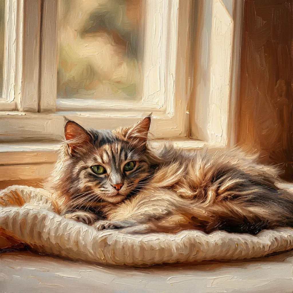 Cat by the window – painting