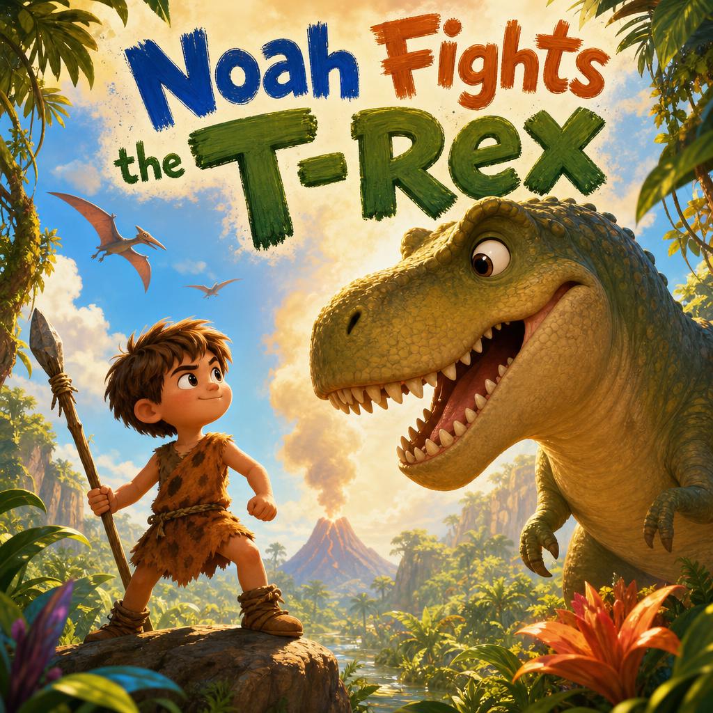 Noah Fights the T-Rex storybook cover